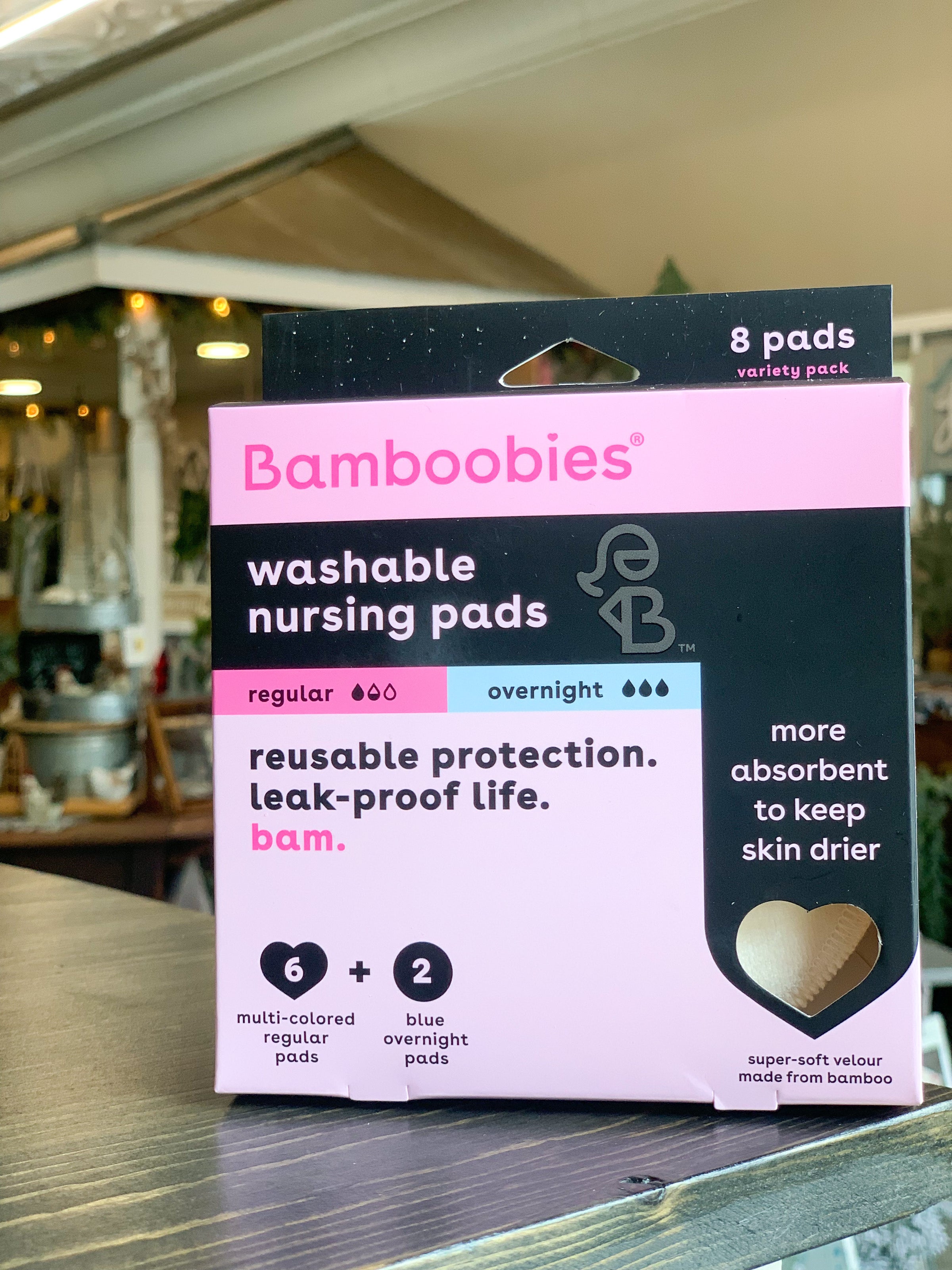 Bamboobies Washable Nursing Pads Variety Pack - Regular & Overnight - 6 Pairs